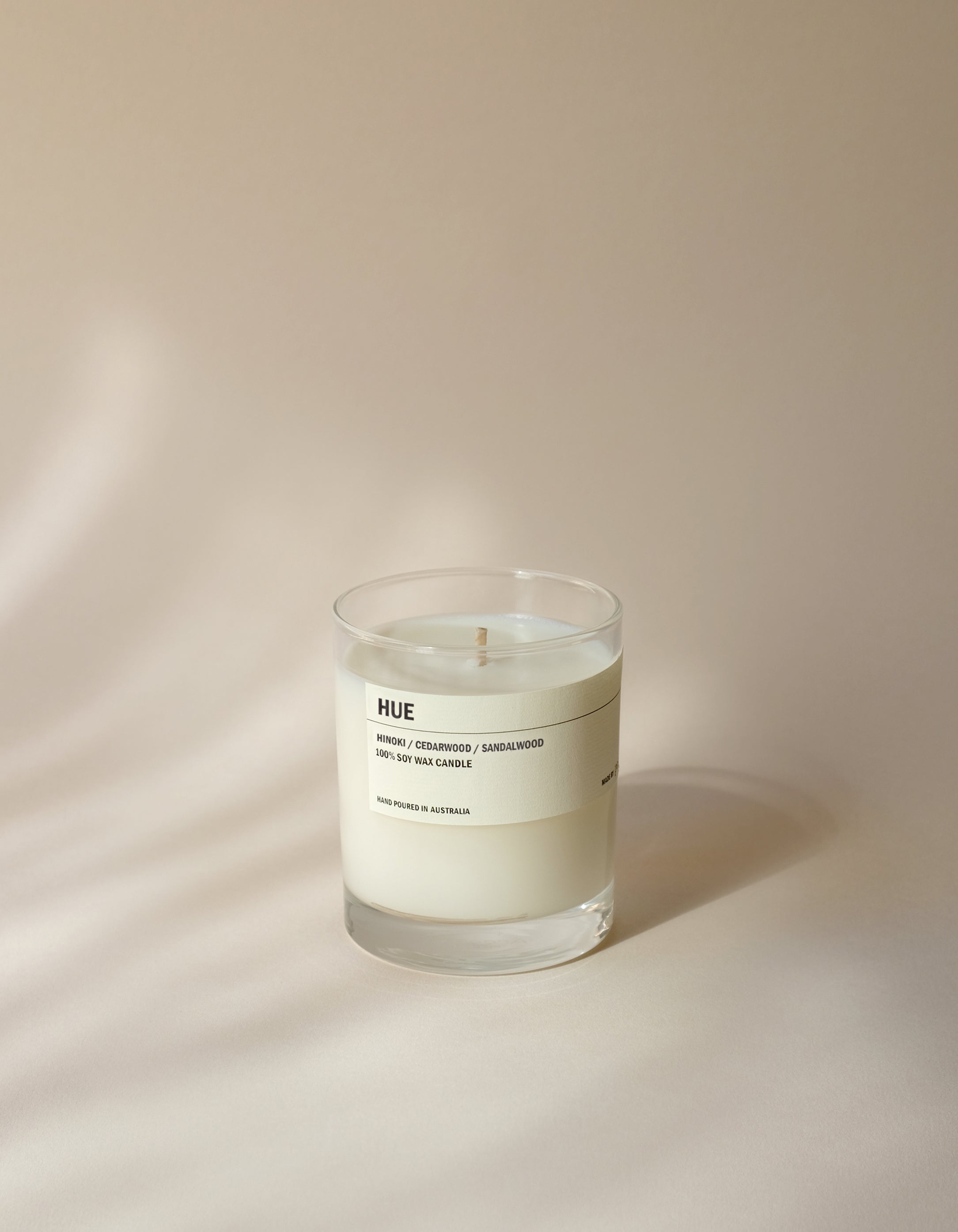 HUE: Hinoki / Cedarwood / Sandalwood Clear Candle 300g – Posie