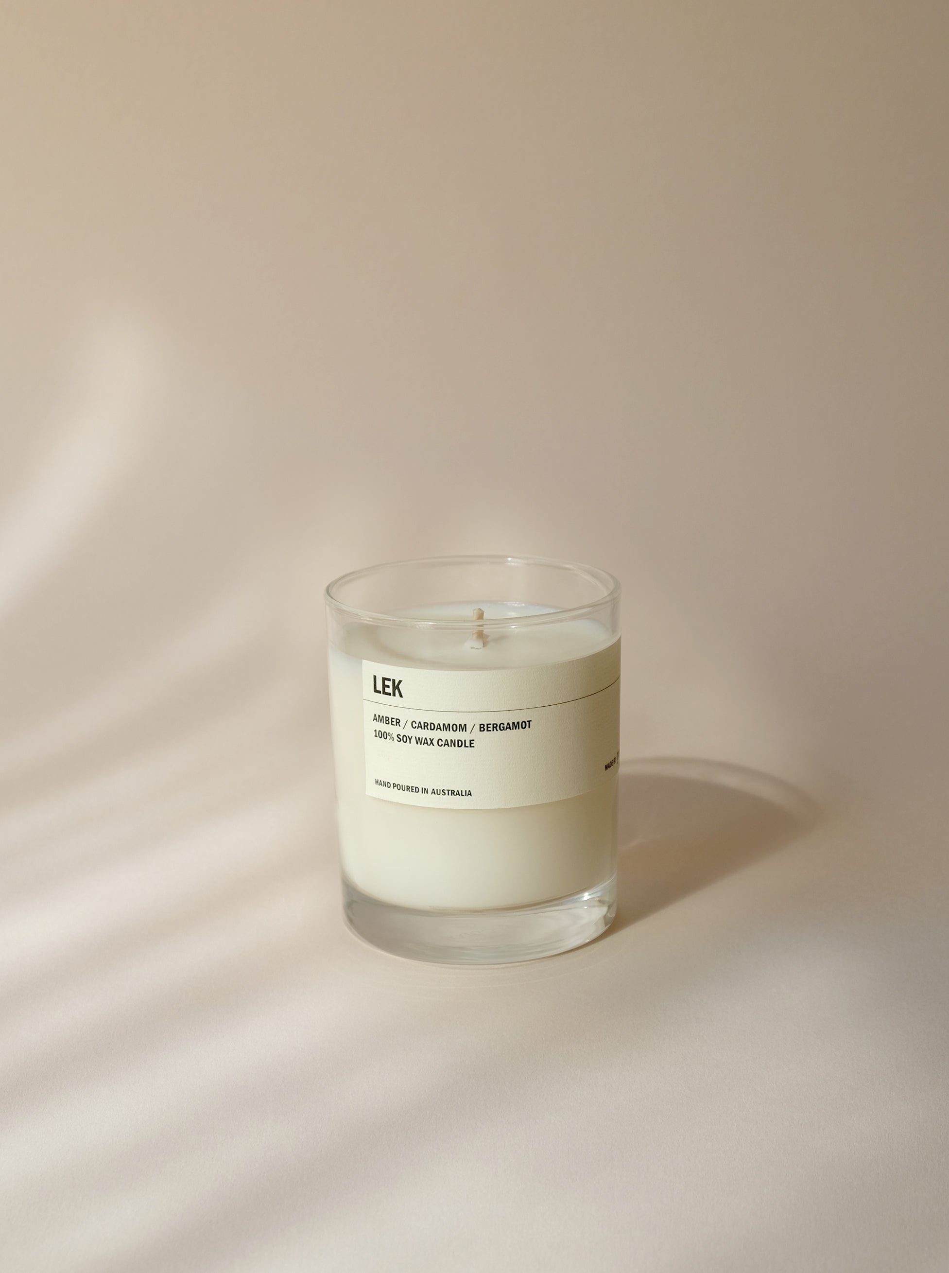 LEK: Amber / Cardamom / Bergamot Clear Candle 300g – Posie